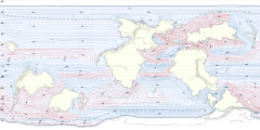 A global map of ocean currents. Base map by Cedh, data by a pocketful of songs. Valid.